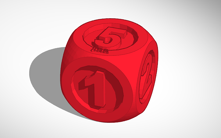 3D design Dado con numeros en las caras - Tinkercad