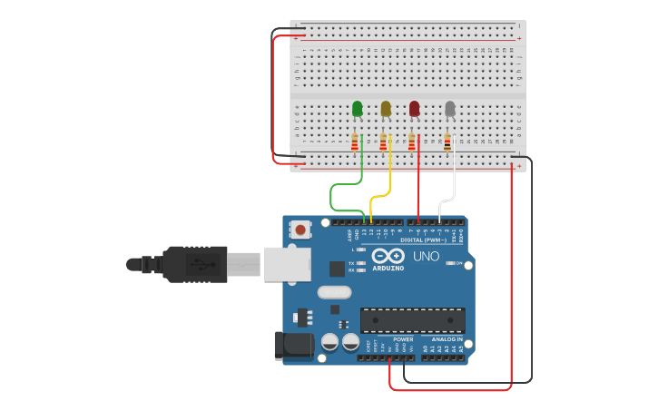 Circuit design sEMAFORO CON ARDUINO | Tinkercad