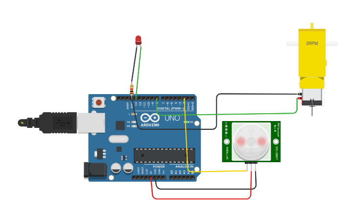 Circuit design CIRCUIT DESIGN PIR SENSOR | Tinkercad