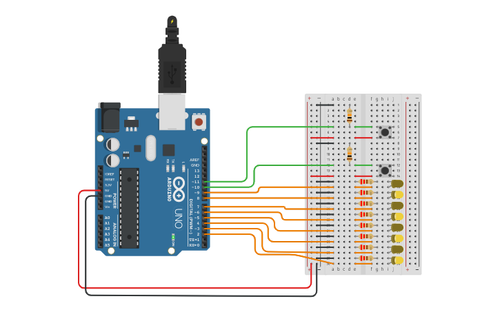 Circuit design LED - Tinkercad