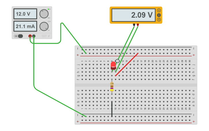 Circuit design Resistencia led | Tinkercad