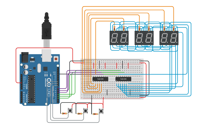 Circuit design Jam Digital Seven Segment - Tinkercad