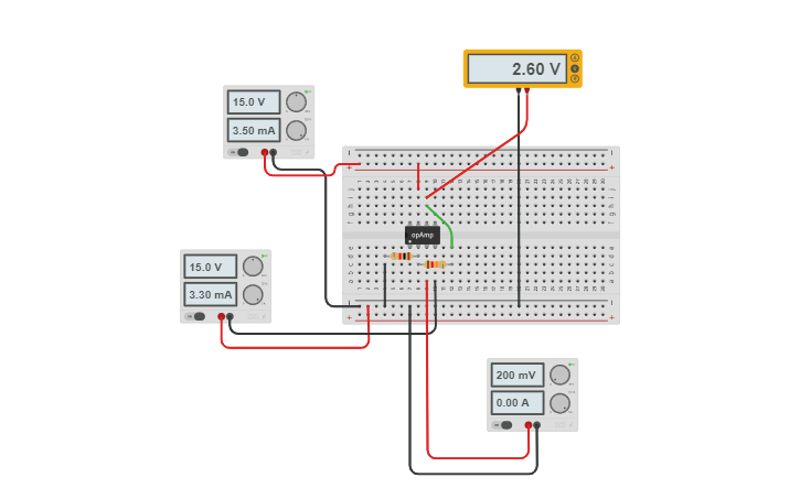 Circuit Design Non inverting Amplifier Tinkercad