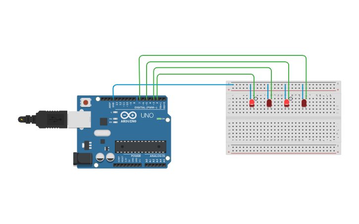 Circuit design Ketma-ket diod - Tinkercad