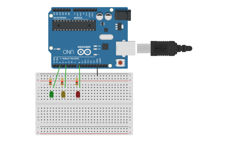 Circuit design Police lights - Tinkercad