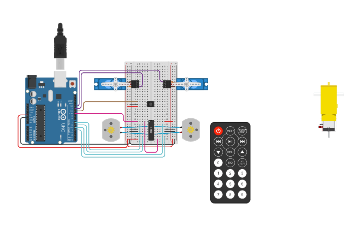 Circuit design Remote Control Robot Car - Tinkercad