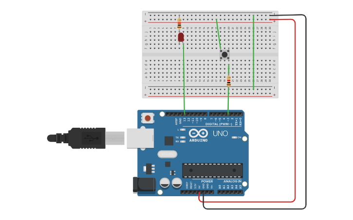 Circuit design Push Button - Tinkercad