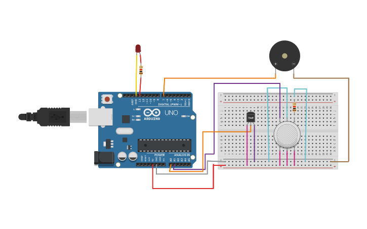 Circuit design FIRE ALARM SYSTEM - Tinkercad