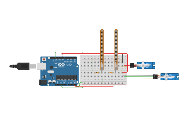 Circuit design flex sensor - Tinkercad