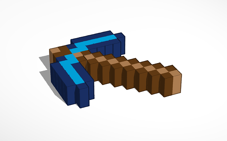 Minecraft Diamond Pickaxe钻石镐 Tinkercad