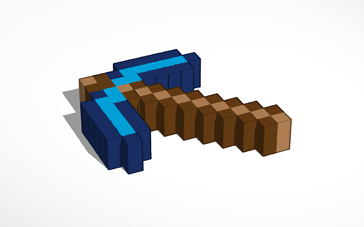 Minecraft Diamond Pickaxe钻石镐 Tinkercad Minecraft Diamond Pickaxe钻石镐 Tinkercad