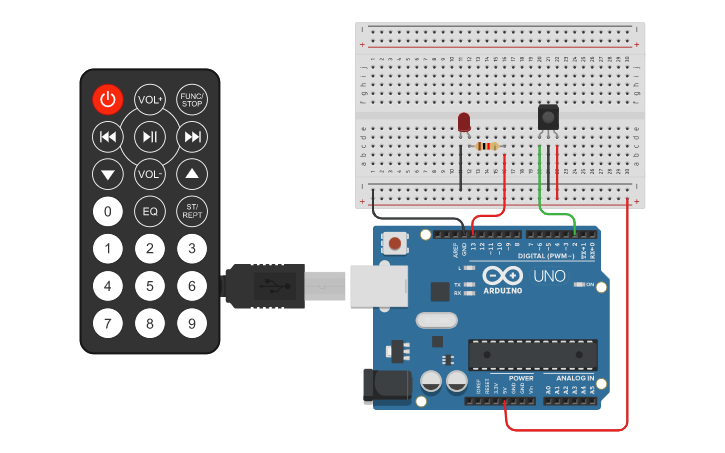 Circuit design IR Sensor - Tinkercad