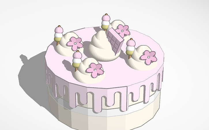 Cake Autocad Block 3D design ୧ ⁺˖ cake `´ ⊂⊃ !!1 ⊹ ꒱ - Tinkercad