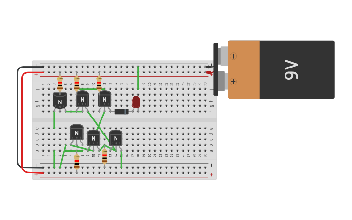 Circuit design TTL NOR GATE_1486 - Tinkercad