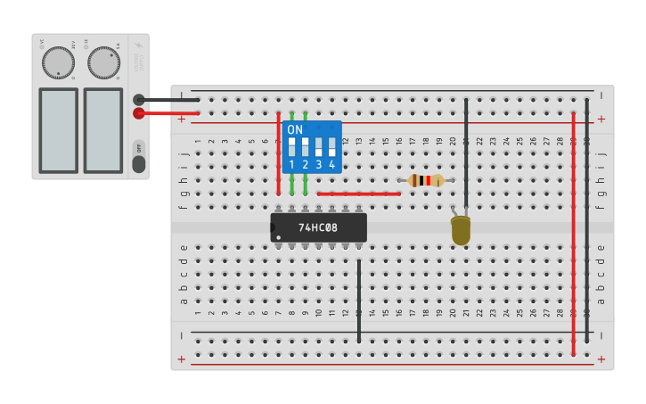 Circuit design And Gate | Tinkercad