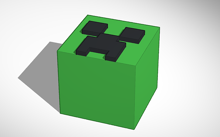 3D design Minecraft creeper face block - Tinkercad