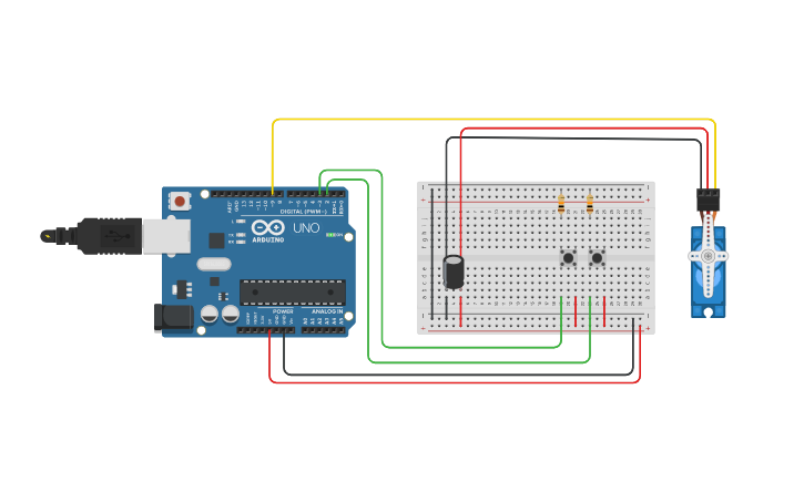 Circuit design Control de un Servo motor - Tinkercad