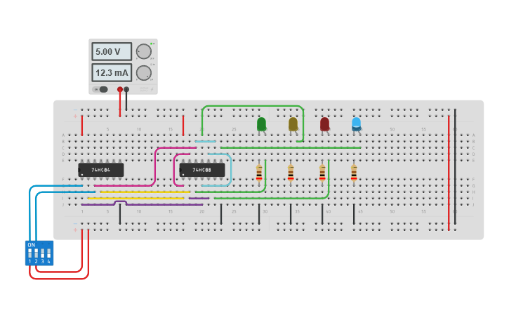Circuit design K_G6_2 To 4 Line Decoder - Tinkercad