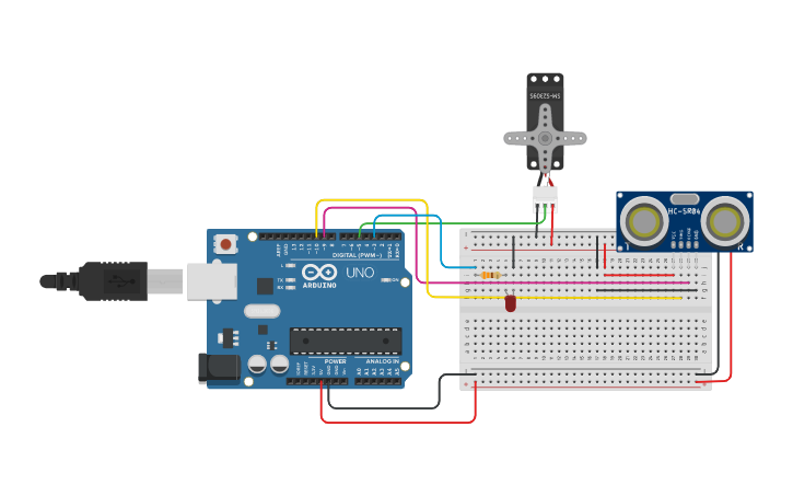 Circuit design C5 ULTRASONICO | Tinkercad