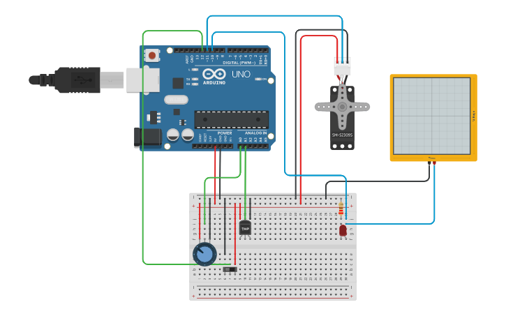 Circuit design Activity 3 : Sensors with actuators with Arduino | Tinkercad