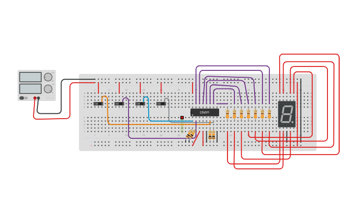 Circuit Design Displaying 0 9 In 7 Segment Using Decoder Bcd 4511 Tinkercad 9880