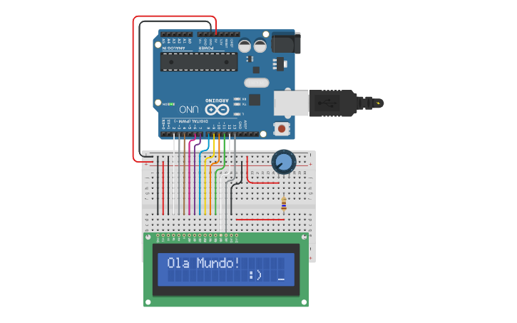 Circuit design LCD e Arduino - Tinkercad