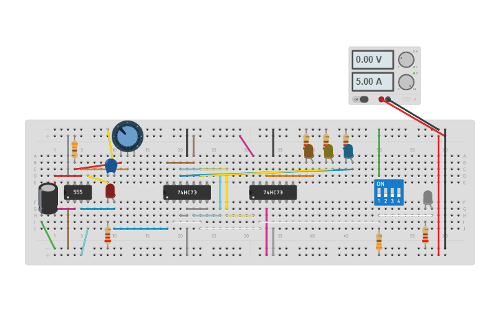 Circuit Design Contador De 3 Bits Tinkercad