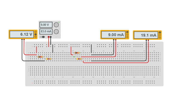 Circuit design Resistencias - Tinkercad