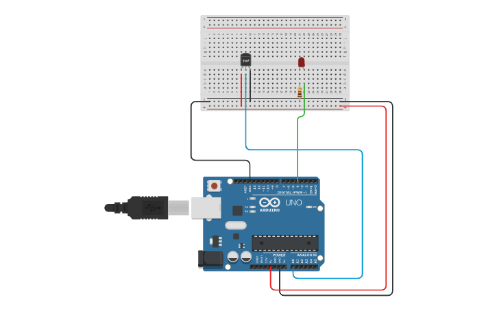 Circuit design Temperature Sensor - Tinkercad