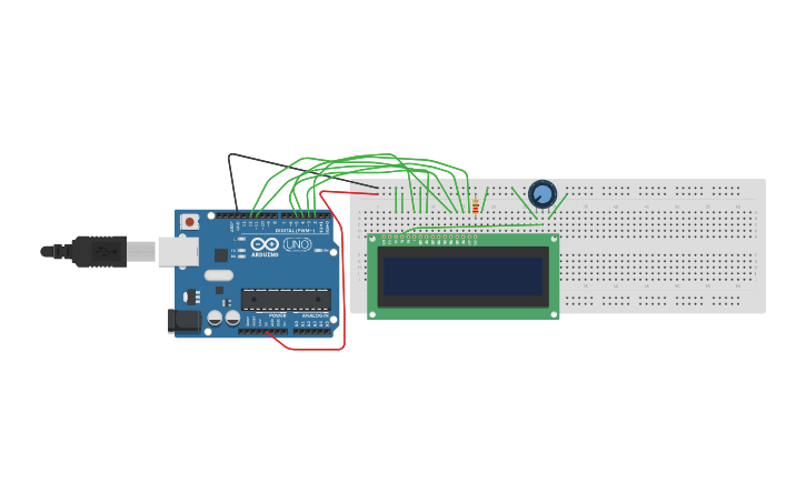 Circuit design LCD DISPLAY - Tinkercad