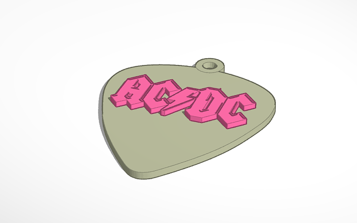 3D design AC/DC KEY - Tinkercad