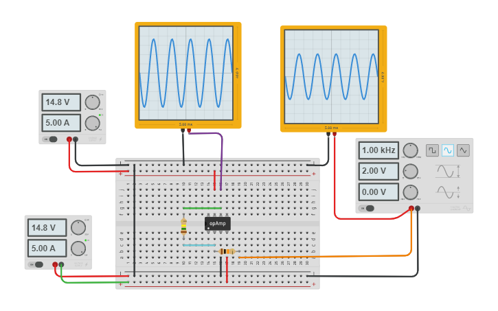 Circuit design Inv Amp Alex | Tinkercad