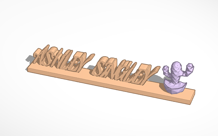 3D design ashley singley-name plate | Tinkercad