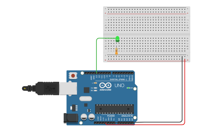 Circuit design LED Parpadeante - Tinkercad