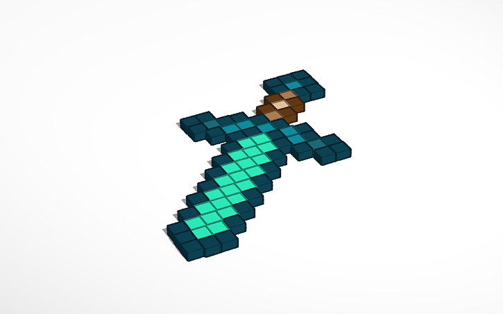 Minecraft Detailed Sword Design 3D design Minecraft Sword | Tinkercad