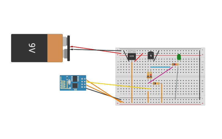 Circuit design ESP8266 controlled Relay - Tinkercad