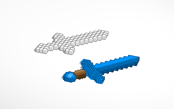 How to make a Minecraft Diamond Sword (Tinkercad Tutorial) : r/tinkercad