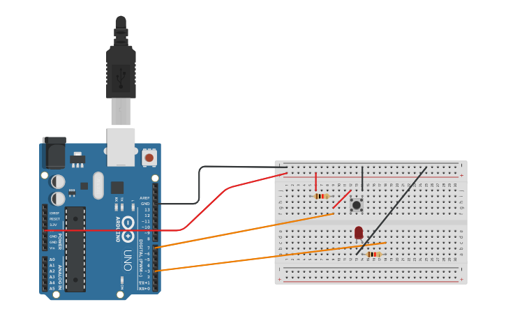 Circuit design pull up - Tinkercad