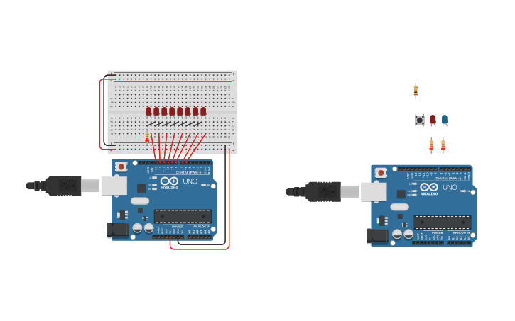 Circuit design Nichols Lab 1.2 - Knight Rider | Tinkercad