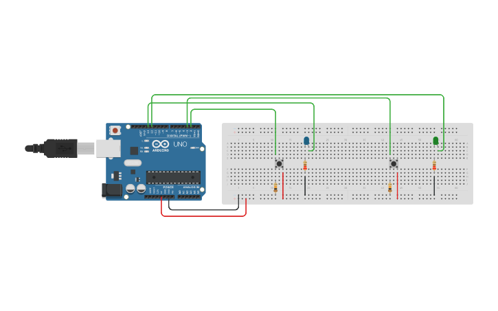 Circuit design pulsanti | Tinkercad