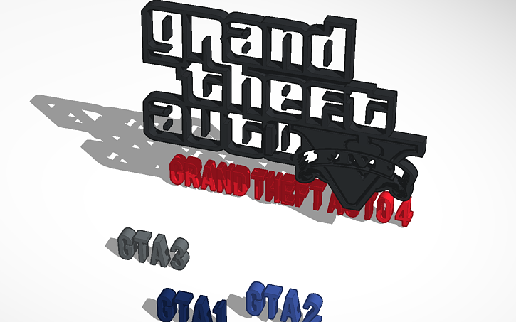 3D design GTA Logos - Tinkercad