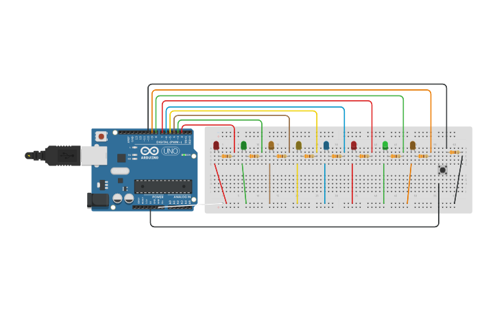 Circuit design Random Led | Tinkercad