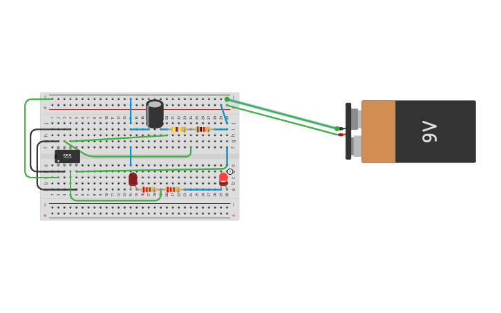 Circuit design LED Flasher Circuit Design - Tinkercad