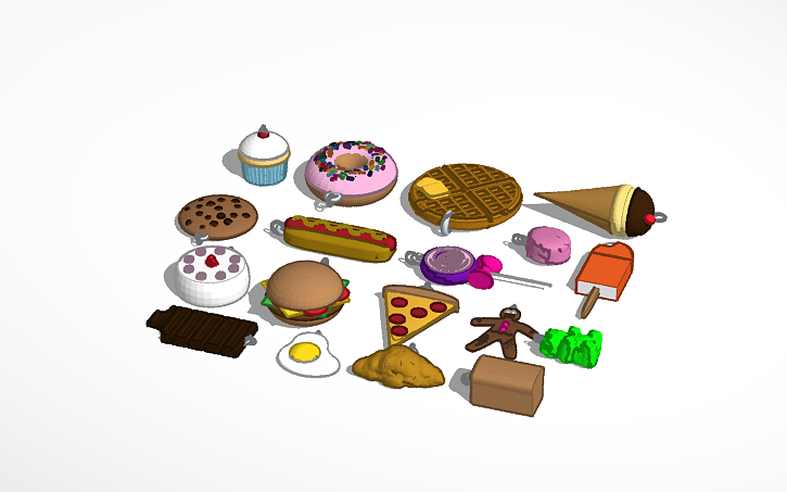 Food Charms Tinkercad