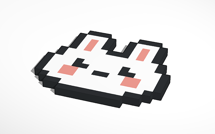 3D design Strawberry the Rabbit Pixel Art - Tinkercad
