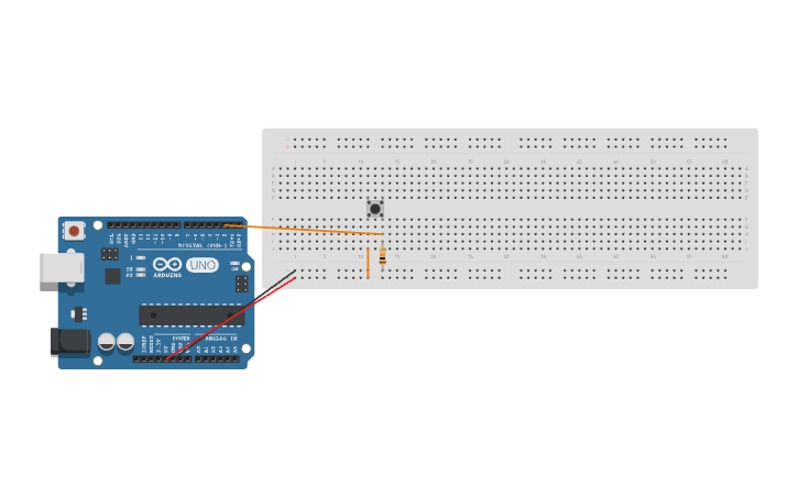 Circuit design Simple Push Button - Tinkercad