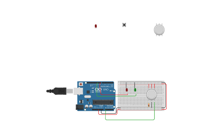 Circuit design Gas Sensor - Tinkercad