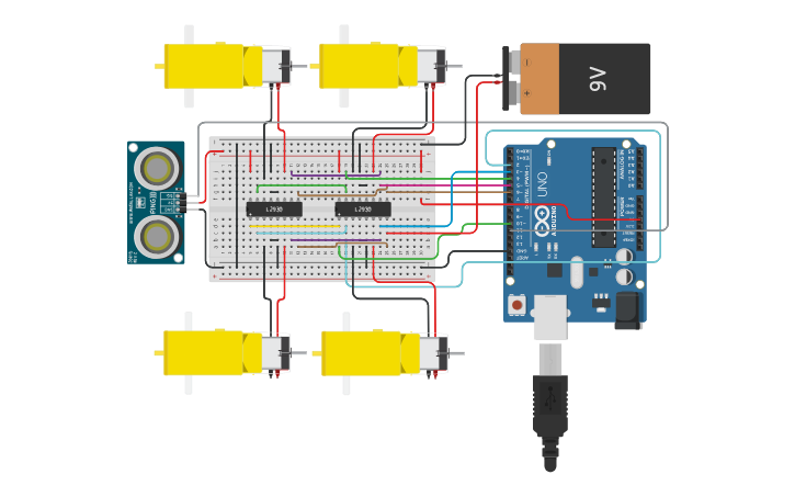 Circuit design AUTOMATED ROBOT SENSOR - Tinkercad