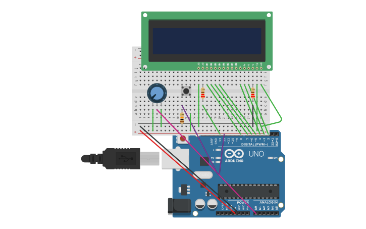 Circuit design Pantalla LCD con Arduino - Tinkercad
