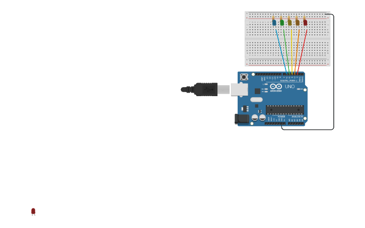 Circuit design Knight Rider - Tinkercad